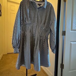 Express Black and White Striped Mini Dress